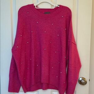 Vince Camuto Fuchsia Sweater with Crystals